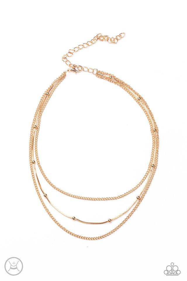 Paparazzi Subtly Stunning - Gold Choker Necklace