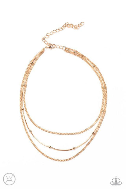 Paparazzi Subtly Stunning - Gold Choker Necklace