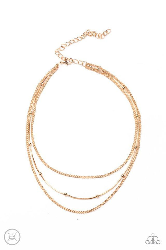 Paparazzi Subtly Stunning - Gold Choker Necklace