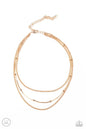 Paparazzi Subtly Stunning - Gold Choker Necklace