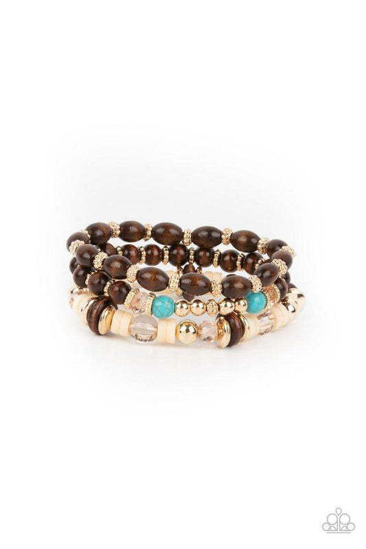 Paparazzi Belongs In The Wild - Gold Blue Bracelet