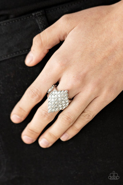 Paparazzi Hive Hustle - White Ring - Life Of The Party - May 2021