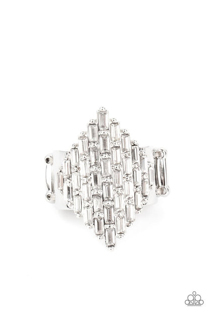 Paparazzi Hive Hustle - White Ring - Life Of The Party - May 2021