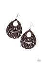 Paparazzi Shoulda Coulda WOODa - Brown Earrings