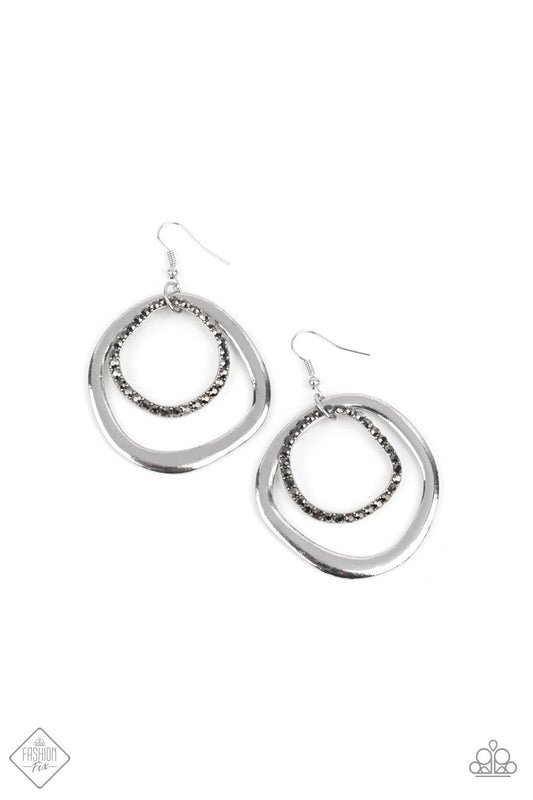 Paparazzi Spinning With Sass - Silver Earrings - Fashion Fix - June 2021