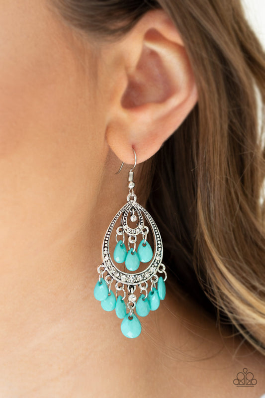 Paparazzi Gorgeously Genie - Blue Earrings