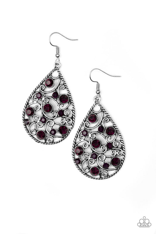 Paparazzi Certainly Courtier - Purple Earrings