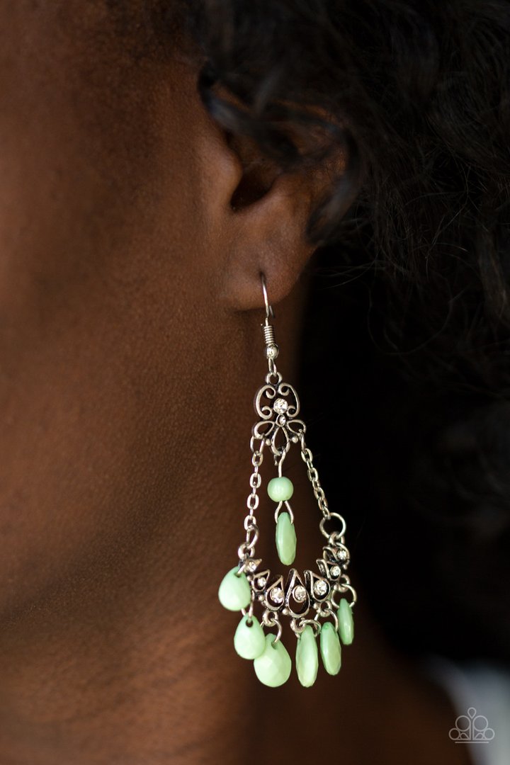 Paparazzi Malibu Sunset - Green Earrings