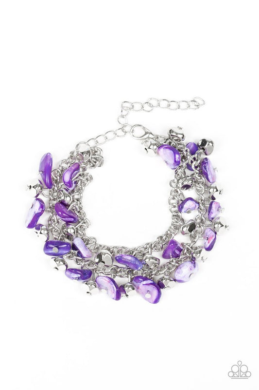 Paparazzi Plentiful Pebbles - Purple Bracelet