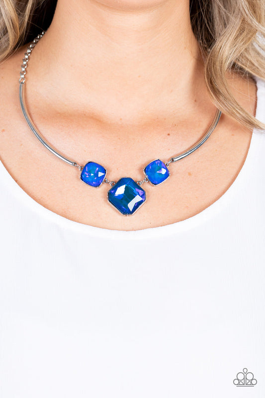 Paparazzi Divine IRIDESCENCE - Blue Necklace - Life of the Party - October 2021