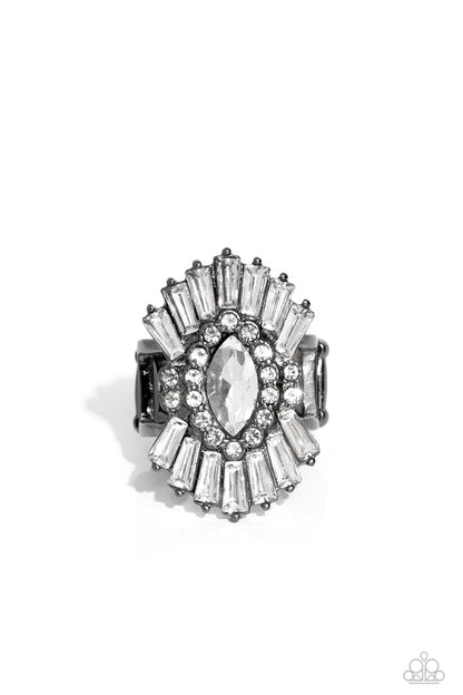 Paparazzi Daringly Deco - Black Ring - 2022 Convention Collection
