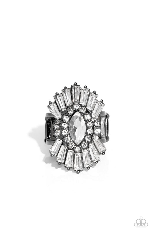 Paparazzi Daringly Deco - Black Ring - 2022 Convention Collection