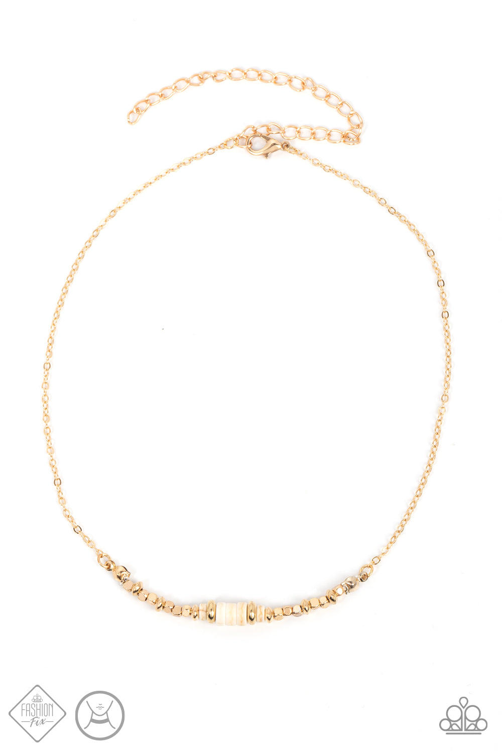 Paparazzi Retro Rejuvenation - Gold Choker Necklace - Fashion Fix - March 2022