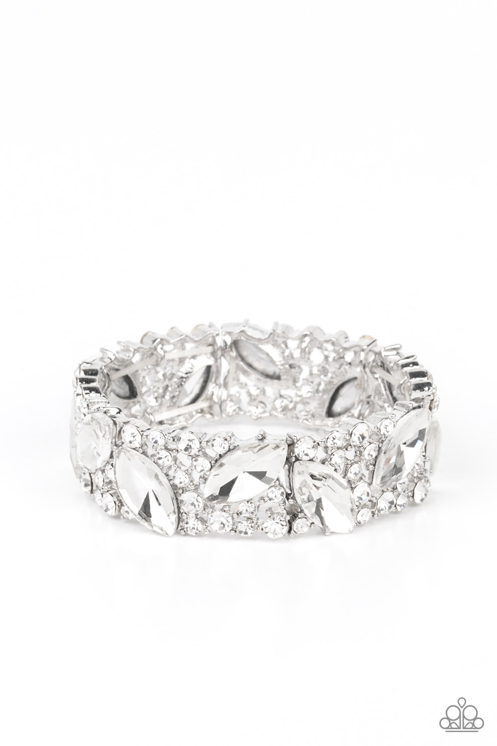 Paparazzi Full Body Chills - White Bracelet - Life Of The Party - March 2022