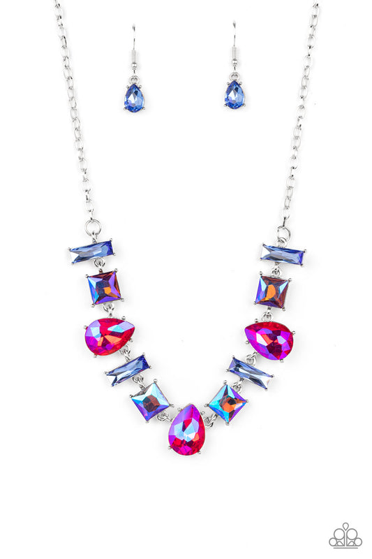 Paparazzi Interstellar Ice - Pink Multi Necklace - Life Of The Party - March 2022