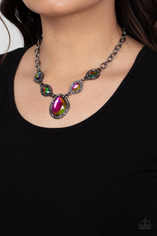 Paparazzi The Upper Echelon - Multi Oil Spill Necklace