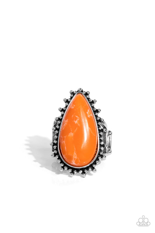 Paparazzi Down-To-Earth Essence - Orange Ring - 2022 Convention Collection