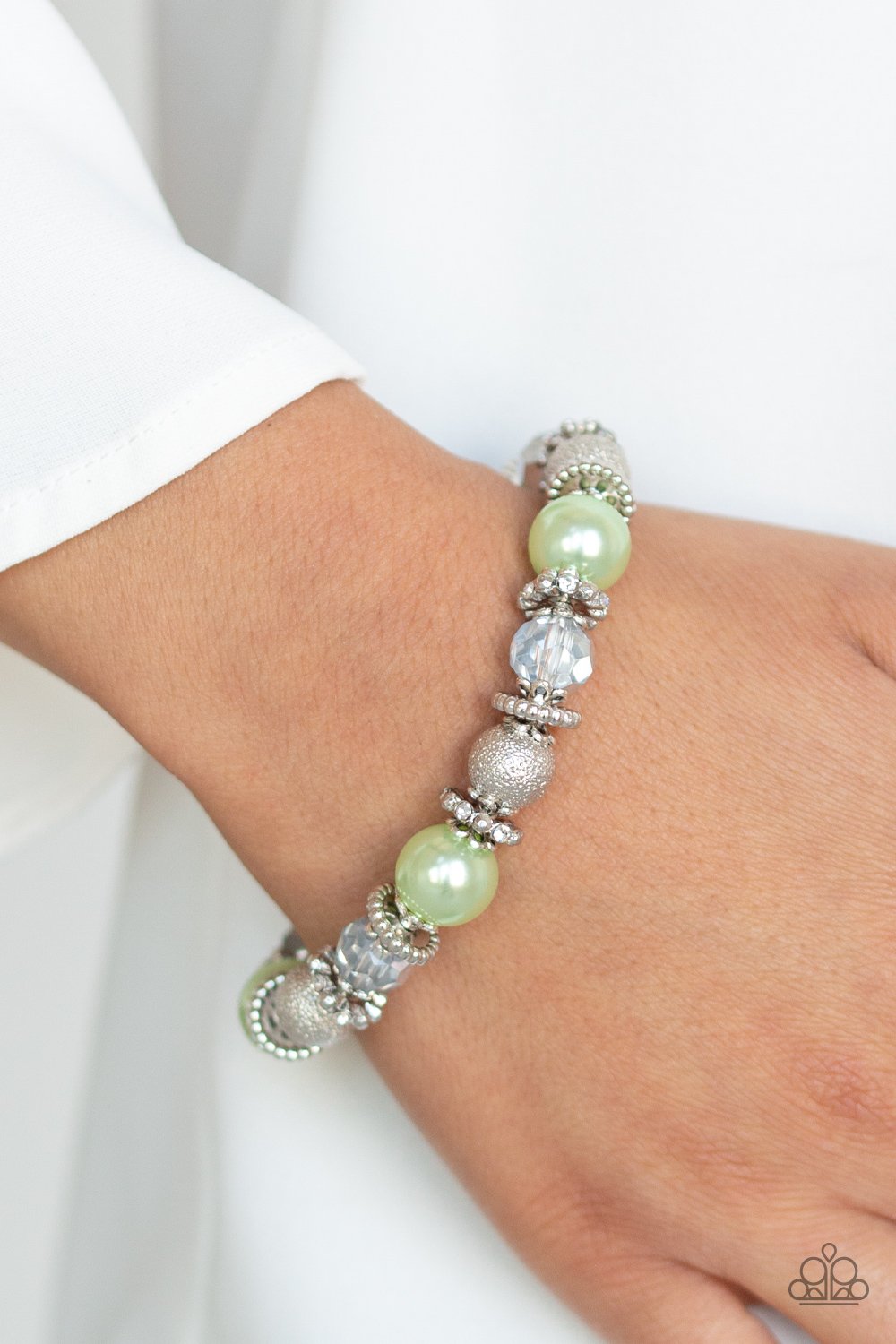 Paparazzi Sparking Conversation - Green Bracelet