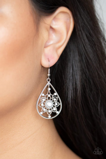 Paparazzi A Flair For Fabulous - White Earrings