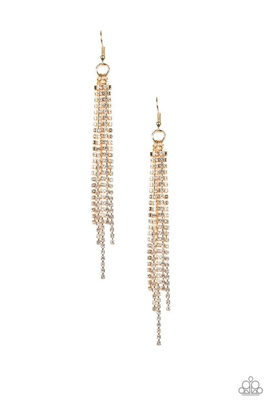 Paparazzi Center Stage Status - Gold Earrings