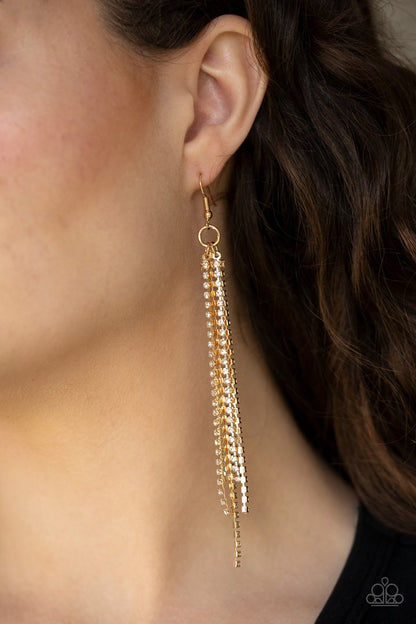 Paparazzi Center Stage Status - Gold Earrings