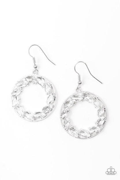 Paparazzi Global Glow - White Earrings