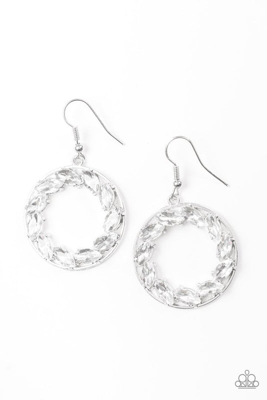 Paparazzi Global Glow - White Earrings
