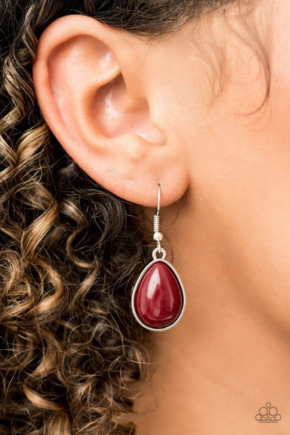Paparazzi Shop Til You Teardrop - Red Necklace