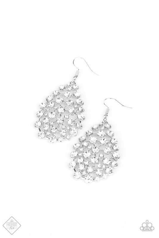 Paparazzi Start With A Bang - White Earrings