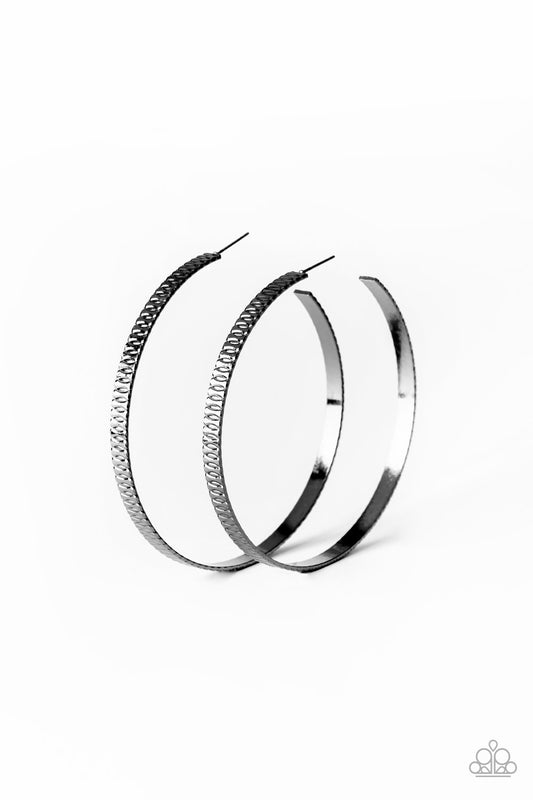 Paparazzi Retro Rebellion - Black Earrings
