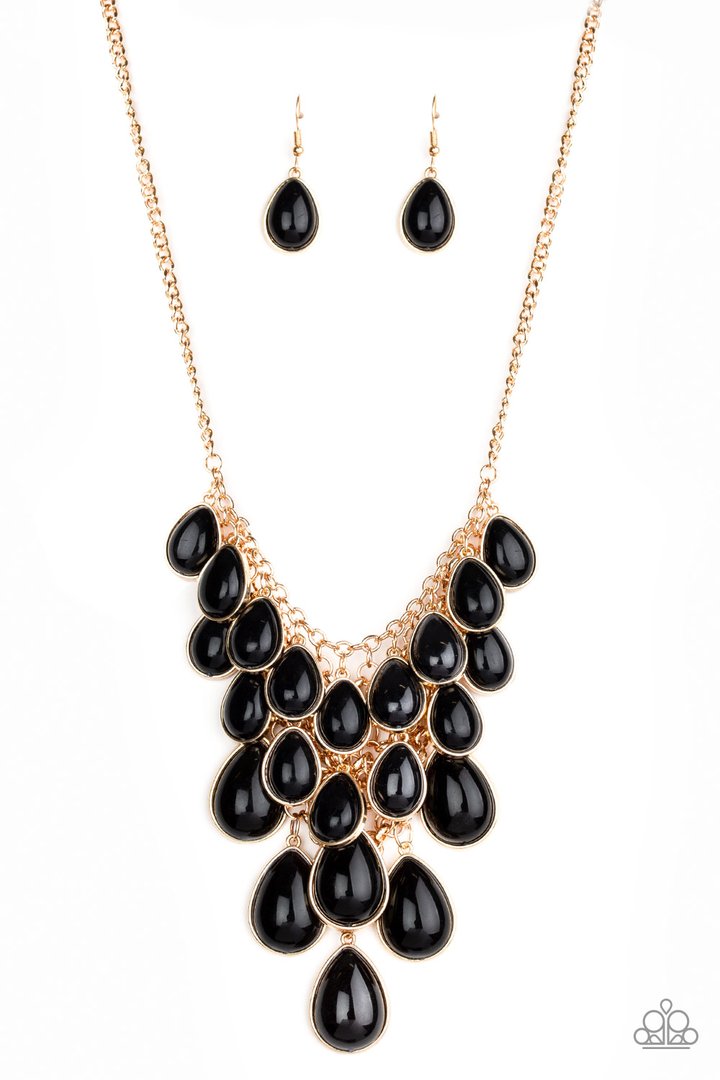 Paparazzi Shop Til You Teardrop - Black Necklace