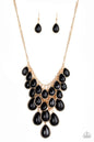 Paparazzi Shop Til You Teardrop - Black Necklace