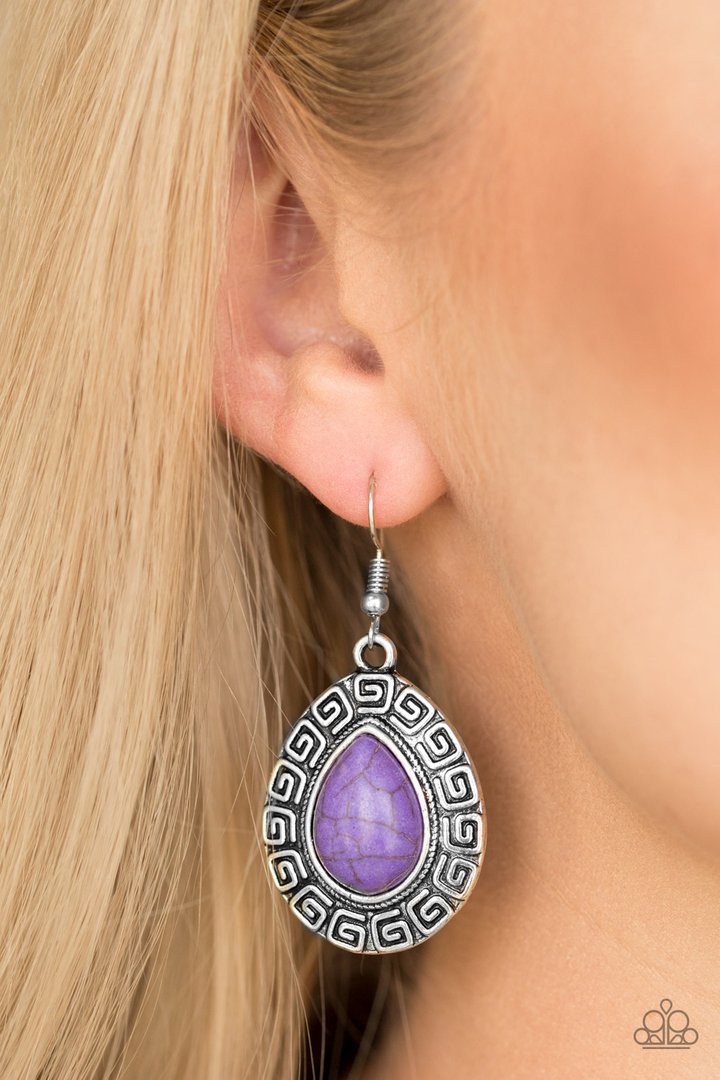 Paparazzi Tribal Tango - Purple Earrings
