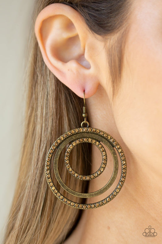 Paparazzi Rippling Refinement - Brass Earrings