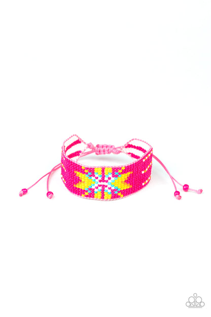 Paparazzi Beaded Badlands - Pink Bracelet