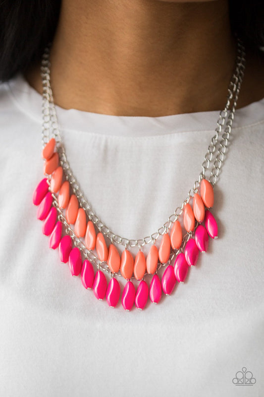 Paparazzi Beaded Boardwalk - Pink Necklace