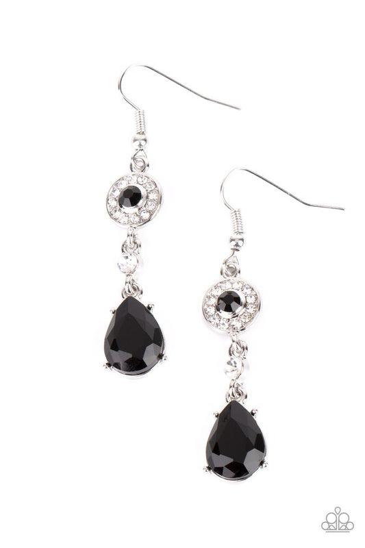 Paparazzi Graceful Glimmer - Black Earrings