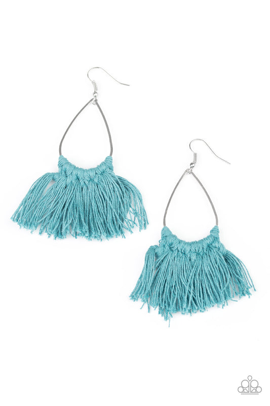 Paparazzi Tassel Treat - Blue Earrings