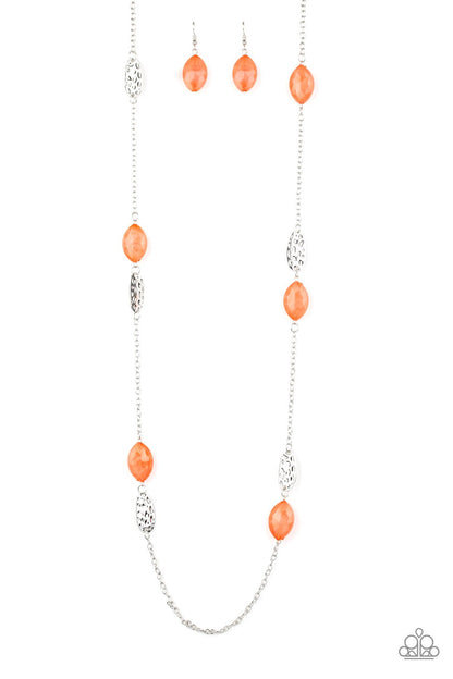 Paparazzi Beachfront Beauty - Orange Necklace