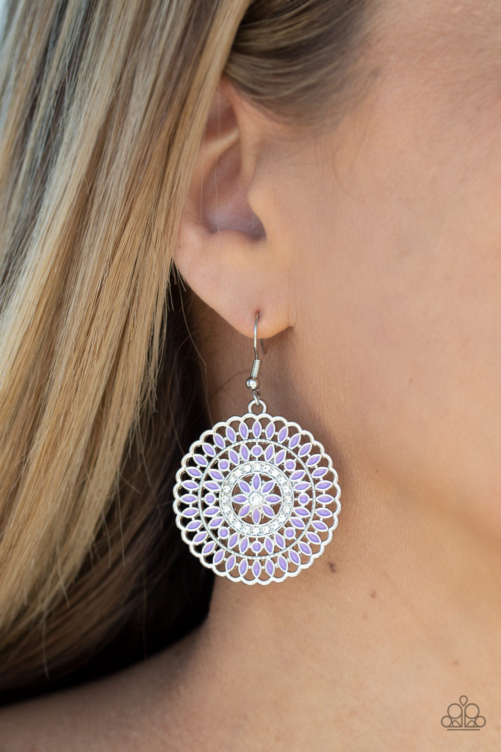 Paparazzi Pinwheel and Deal - Purple Earrings
