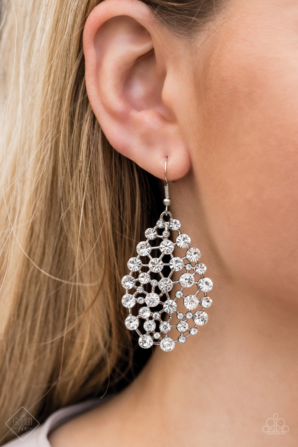 Paparazzi Start With A Bang - White Earrings