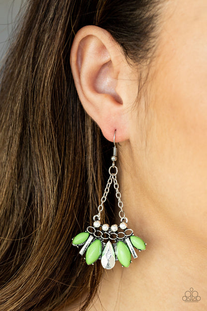 Paparazzi Terra Tribe - Green Earrings