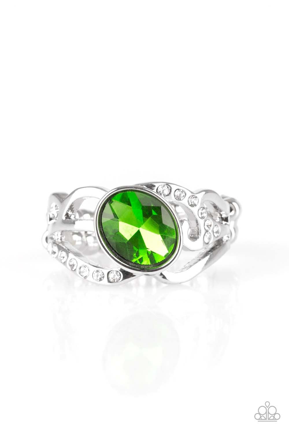 Paparazzi Couldn't Care FLAWLESS - Green Ring