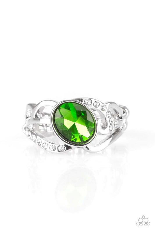 Paparazzi Couldn't Care FLAWLESS - Green Ring
