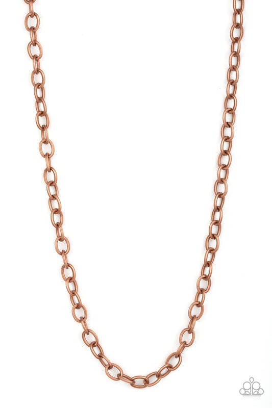 Paparazzi Courtside Seats - Copper Men's Necklace