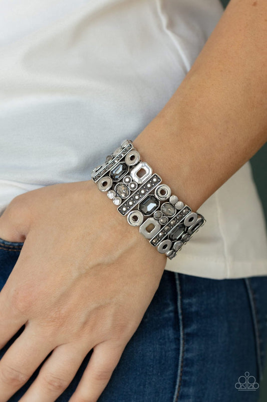 Paparazzi Dynamically Diverse - Silver Bracelet - 2021 Convention Collection