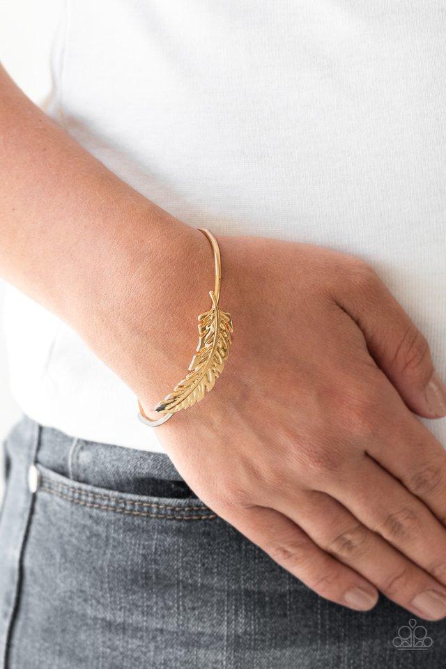 Paparazzi How Do You Like This Feather - Gold Bracelet