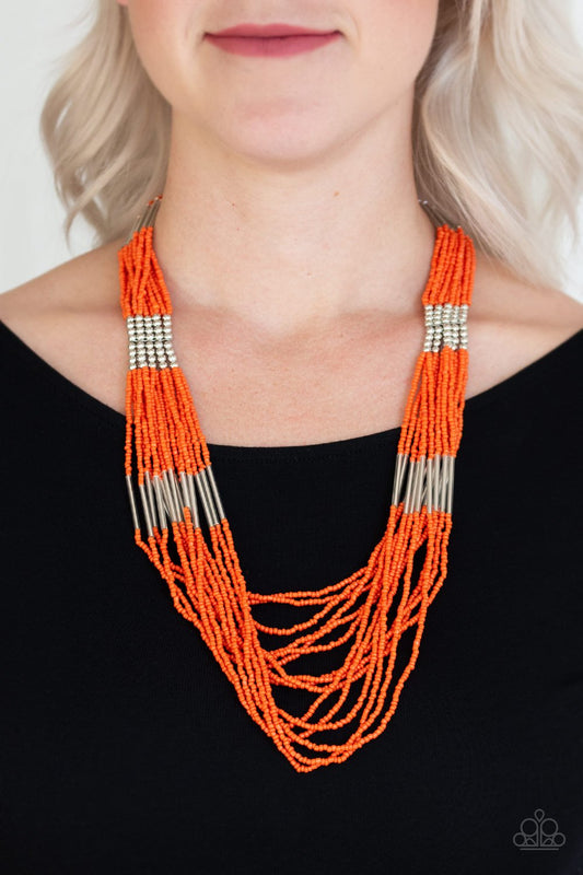 Paparazzi Let It Bead - Orange Necklace