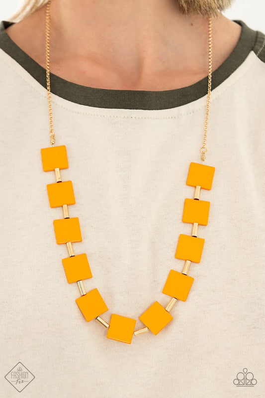 Paparazzi Hello, Material Girl - Orange Necklace