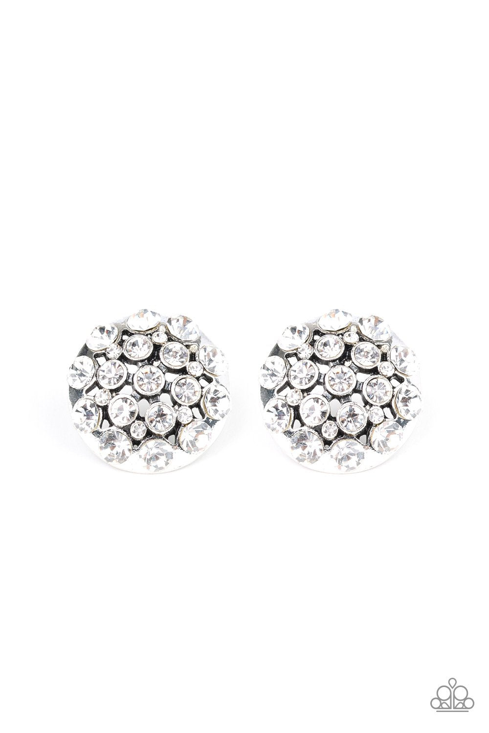 Paparazzi Hollywood Drama - White Earrings